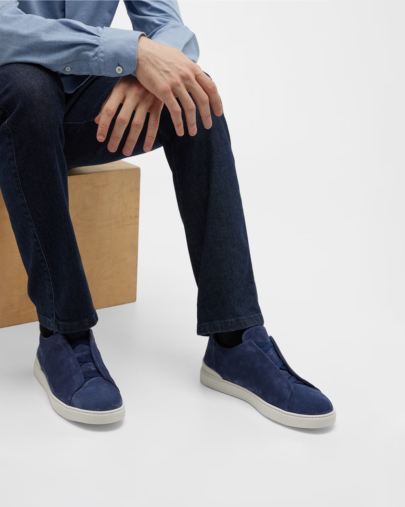 Suede Triple Stitch Slip-On Sneakers