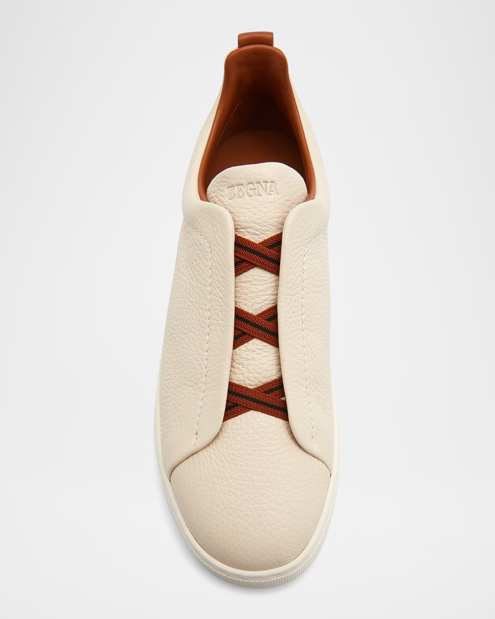 Triple Stitch Deerskin Leather Slip-On Sneakers