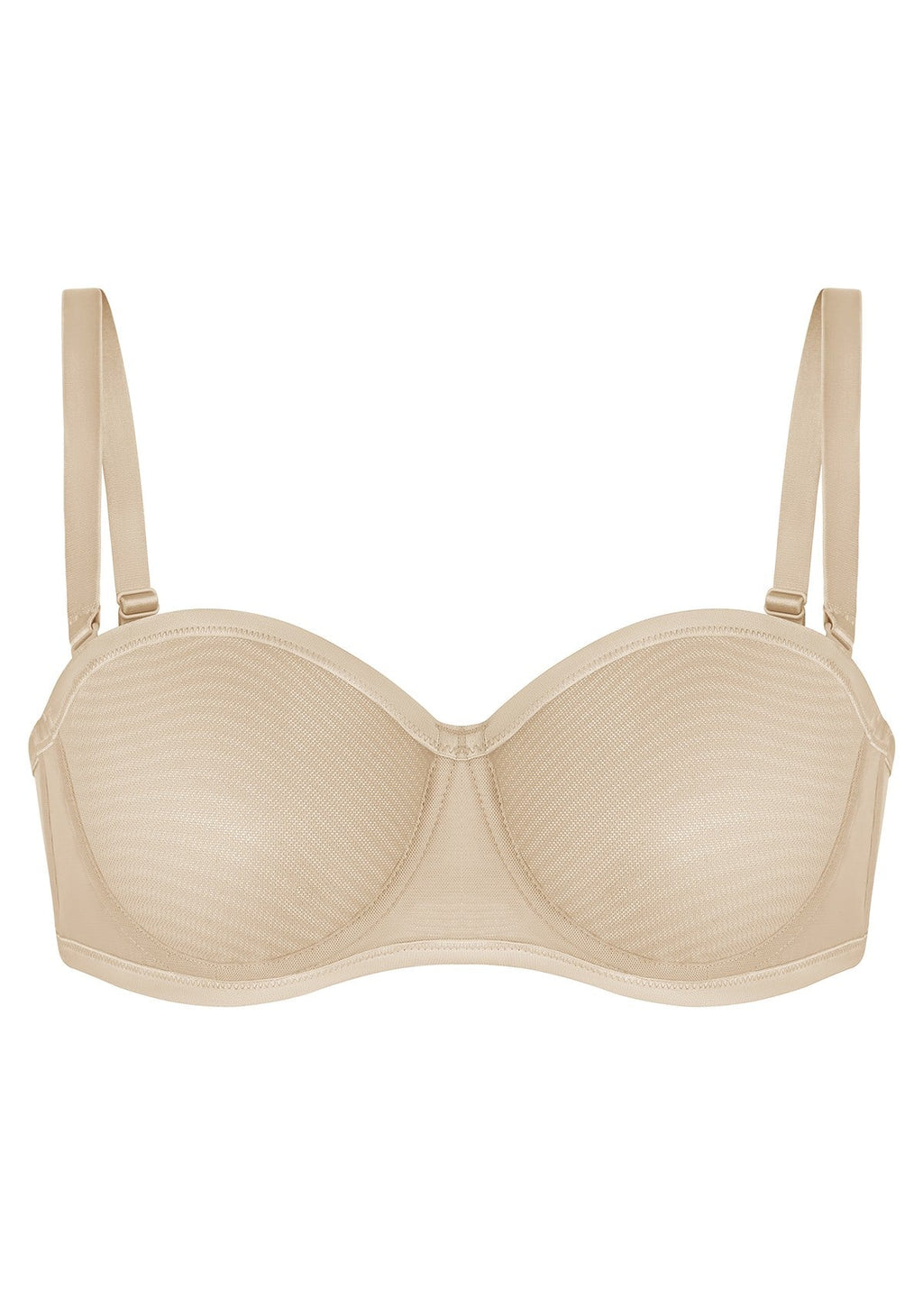 Bella Sheer Mesh Unlined Underwire Strapless Balconette Bra