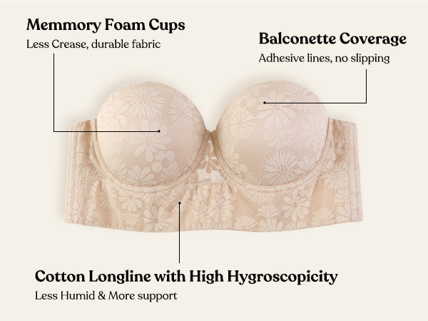 Daisy Lightly Padded Longline Underwire Strapless Balconette Bra