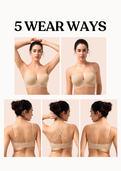 Seamless Wireless Push-Up Strapless Bra