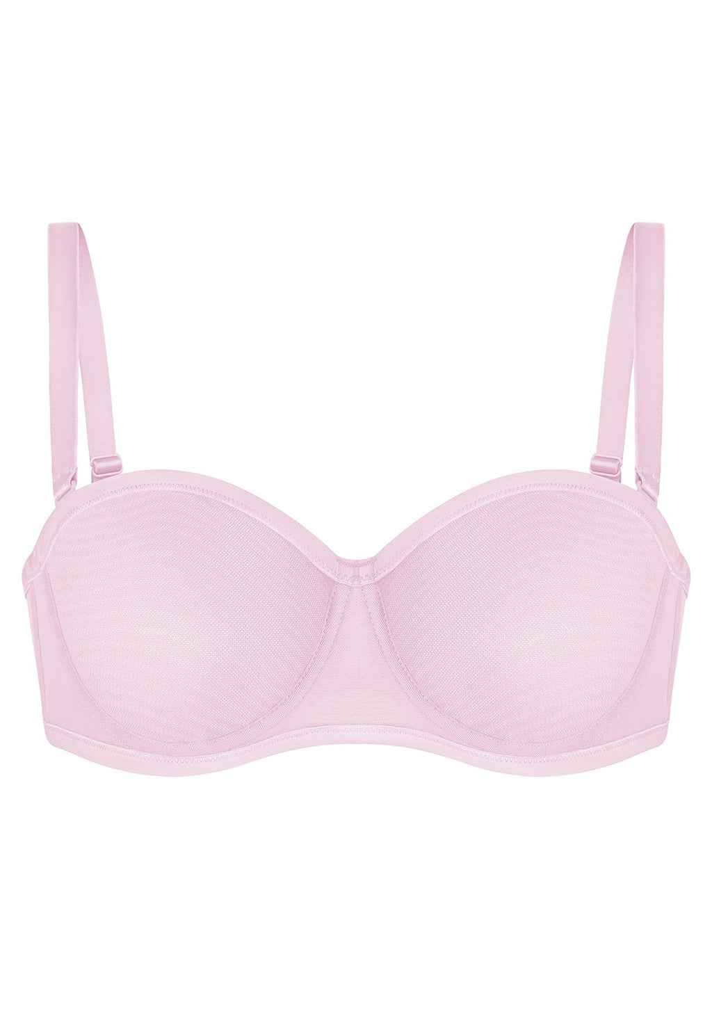 Bella Sheer Mesh Unlined Underwire Strapless Balconette Bra