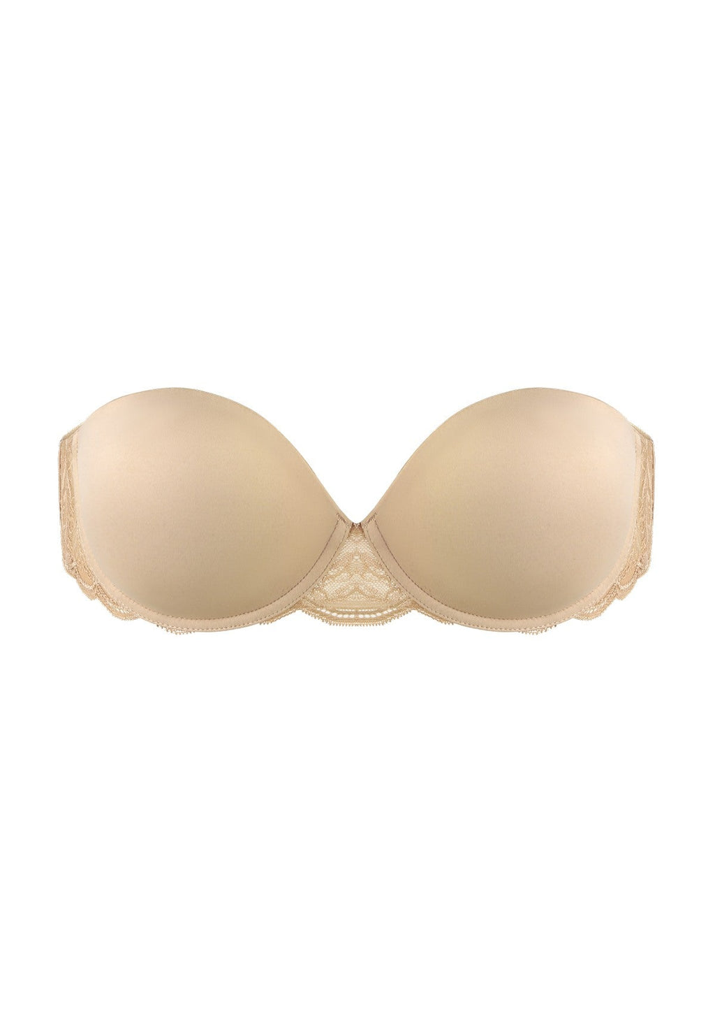 Blossom Mist Lace Trim Clear Back Strap Convertible Strapless Bra