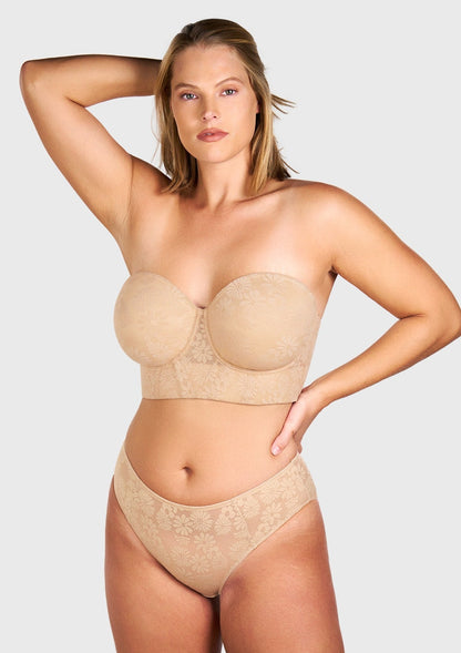 Daisy Lightly Padded Longline Underwire Strapless Balconette Bra