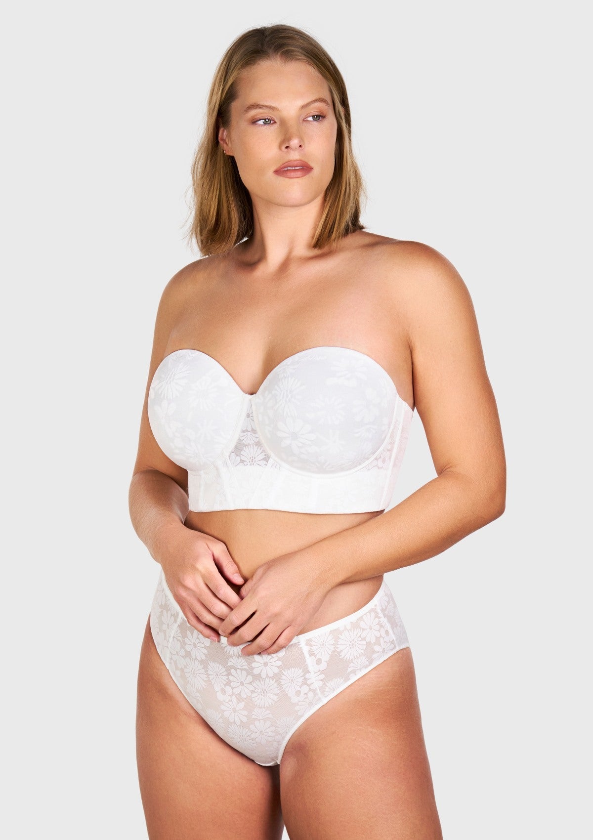 Daisy Lightly Padded Longline Underwire Strapless Balconette Bra