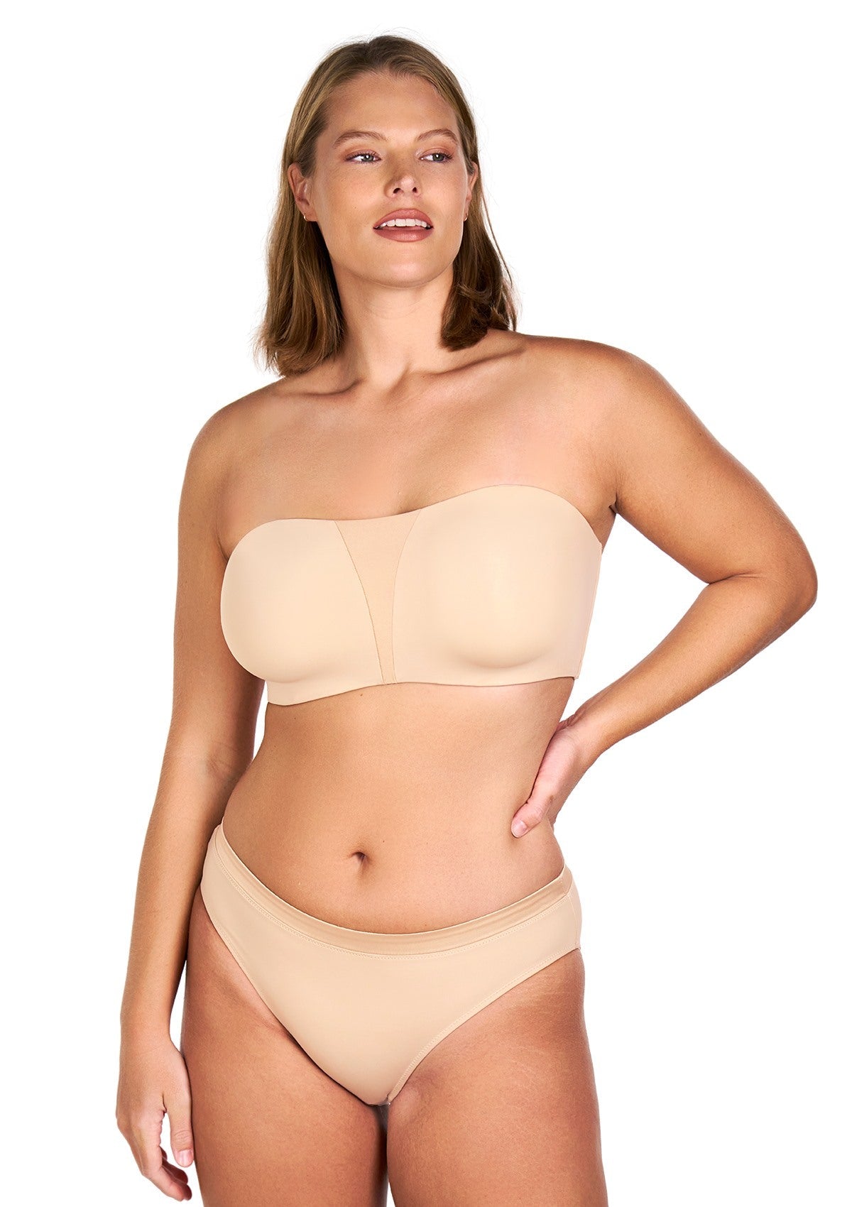 Fiery Unlined Seamless Comfort Underwire Plus Size Bandeau Strapless Bra