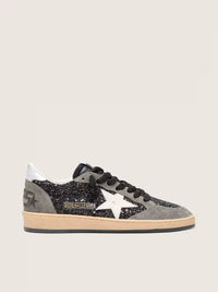 Glitter with leather star and metallic leather heel tab