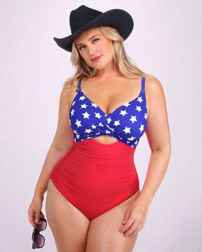 Smart Sculpt™ Apex Ribbed Cutout-Front Shaping Swimsuit