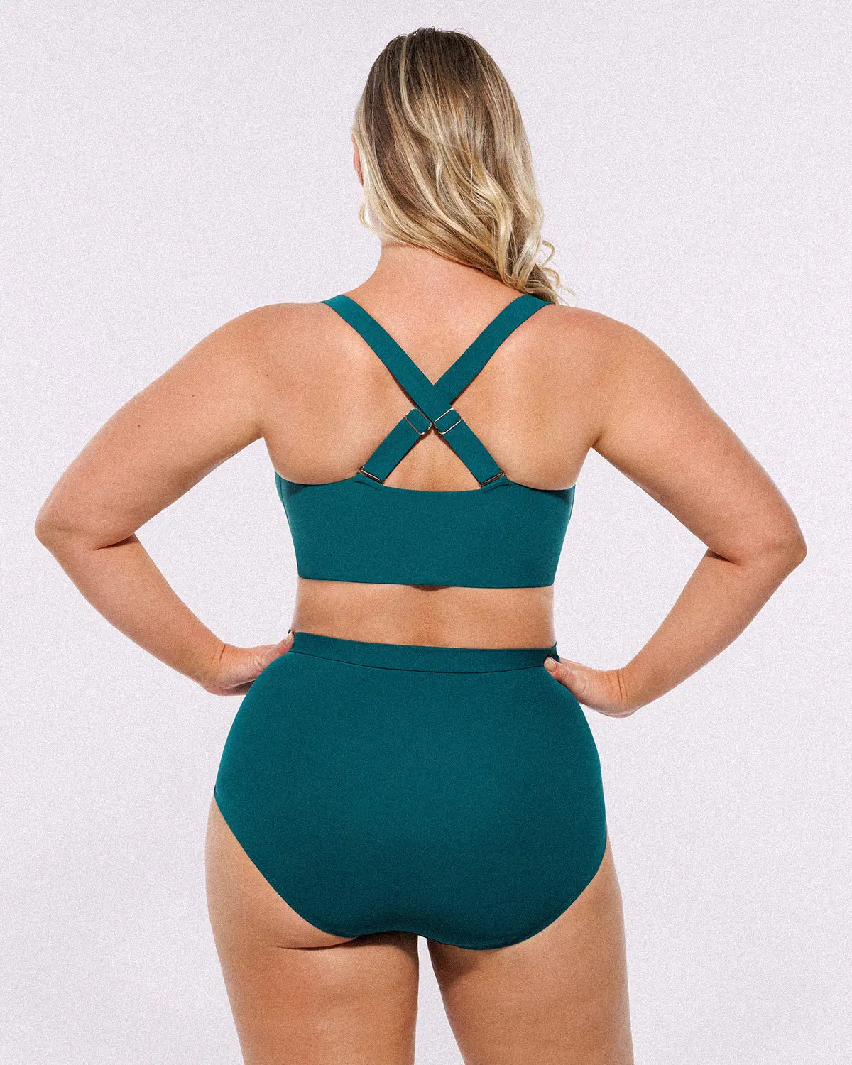 Smart Sculpt™ Ruched V-Neck Bikini Top & High-Waisted Bottom Set