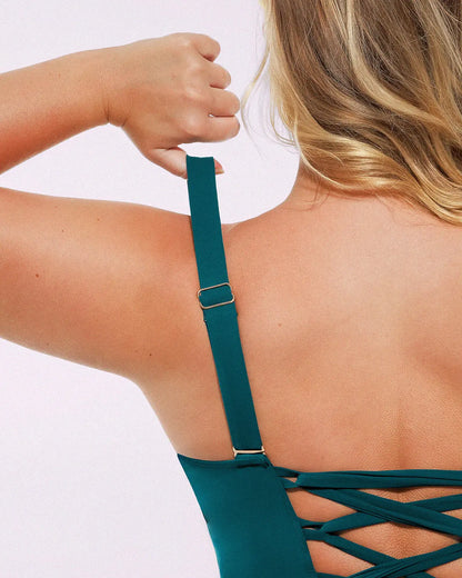 Smart Sculpt™ Ruched V-Neck Shaping Swimsuit