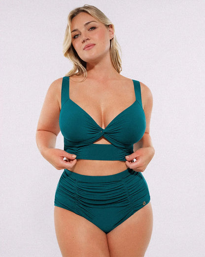 Smart Sculpt™ Twist-Front Bikini Top & High-Waisted Bottom Set