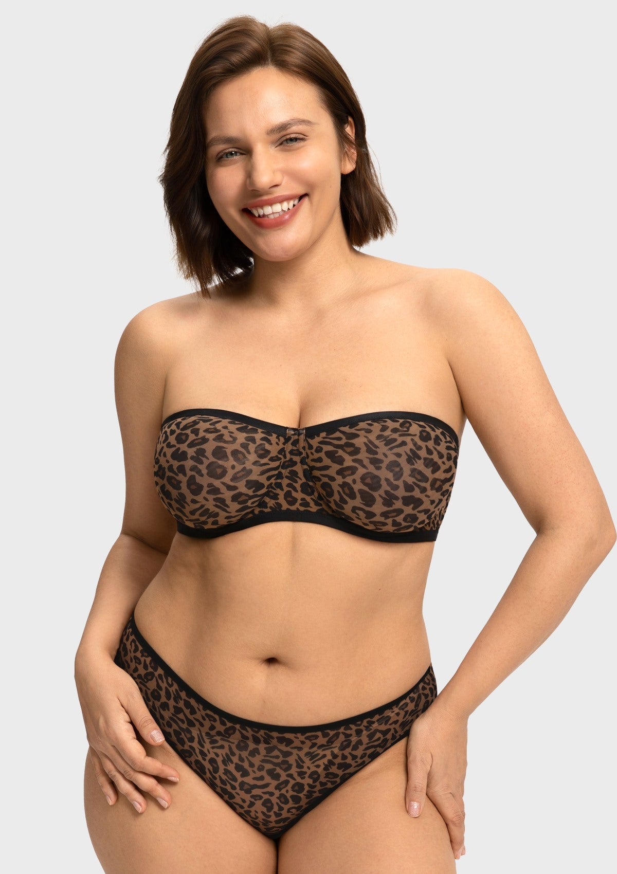 Bella Sheer Mesh Unlined Underwire Strapless Balconette Bra