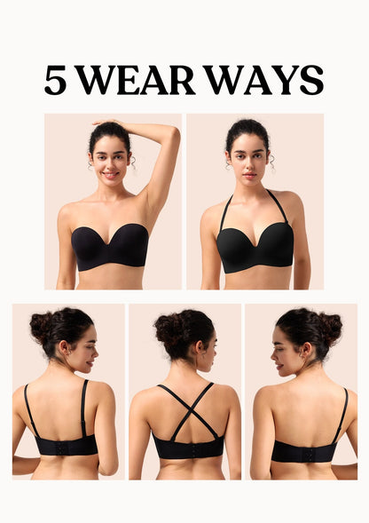Seamless Wireless Push-Up Strapless Bra