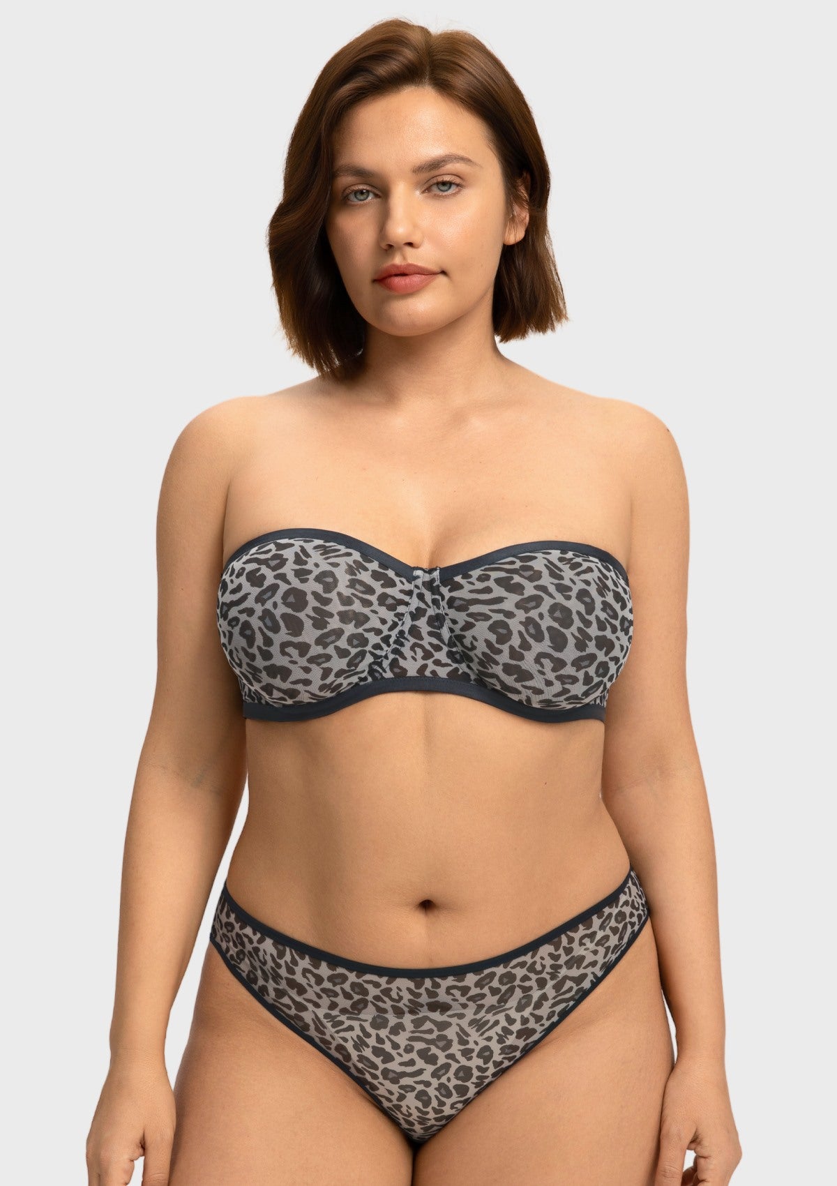 Leopard Unlined Strapless Minimizer Bra