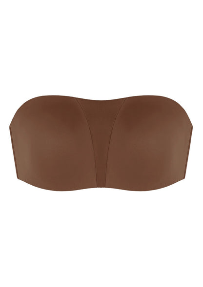 Fiery Unlined Seamless Comfort Underwire Plus Size Bandeau Strapless Coffee Bra