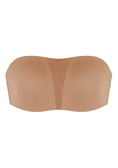 Fiery Unlined Seamless Comfort Underwire Plus Size Bandeau Strapless Coffee Bra
