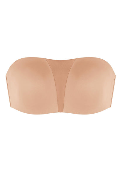 Fiery Unlined Seamless Comfort Underwire Plus Size Bandeau Strapless Coffee Bra