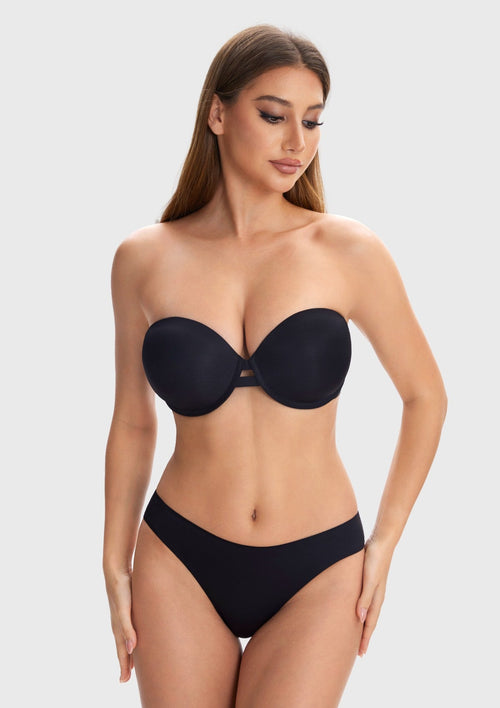 Juliette Bandless Seamless Push Up Strapless Underwire Bra