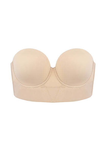 Daisy Smooth Beige Lightly Padded Longline Underwire Strapless Balconette Bra