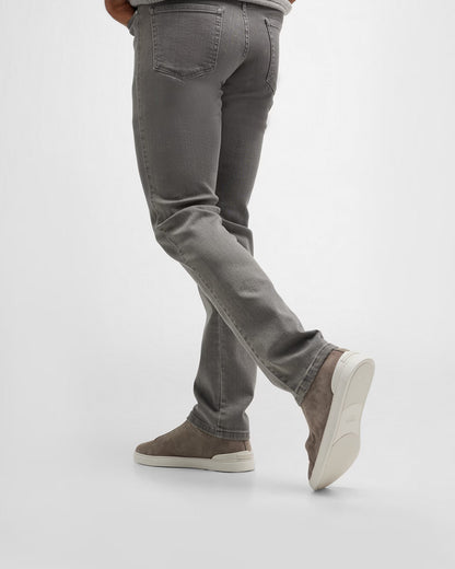 Suede Triple Stitch Slip-On Sneakers