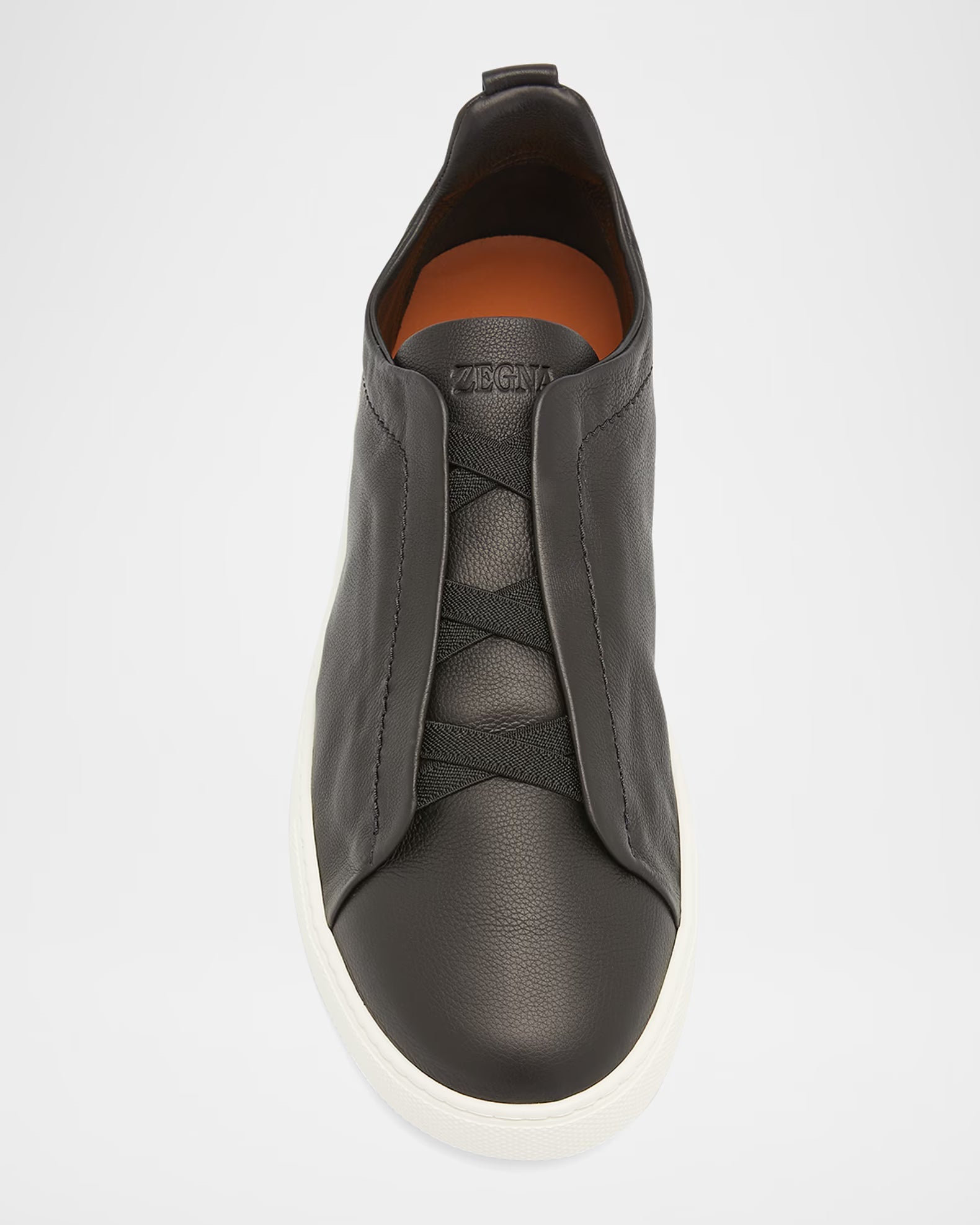 Triple Stitch Deerskin Leather Slip-On Sneakers