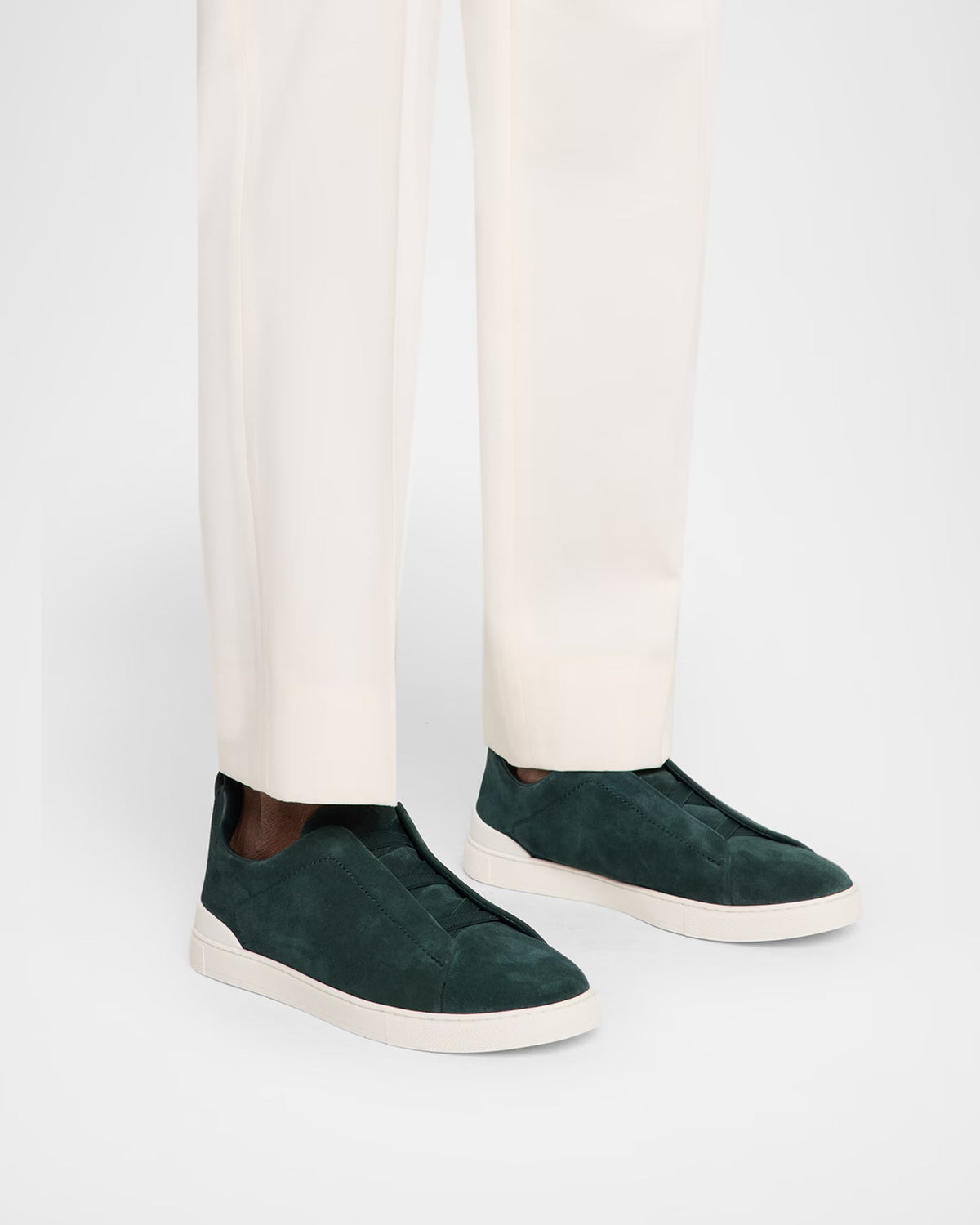 Suede Triple Stitch Slip-On Sneakers