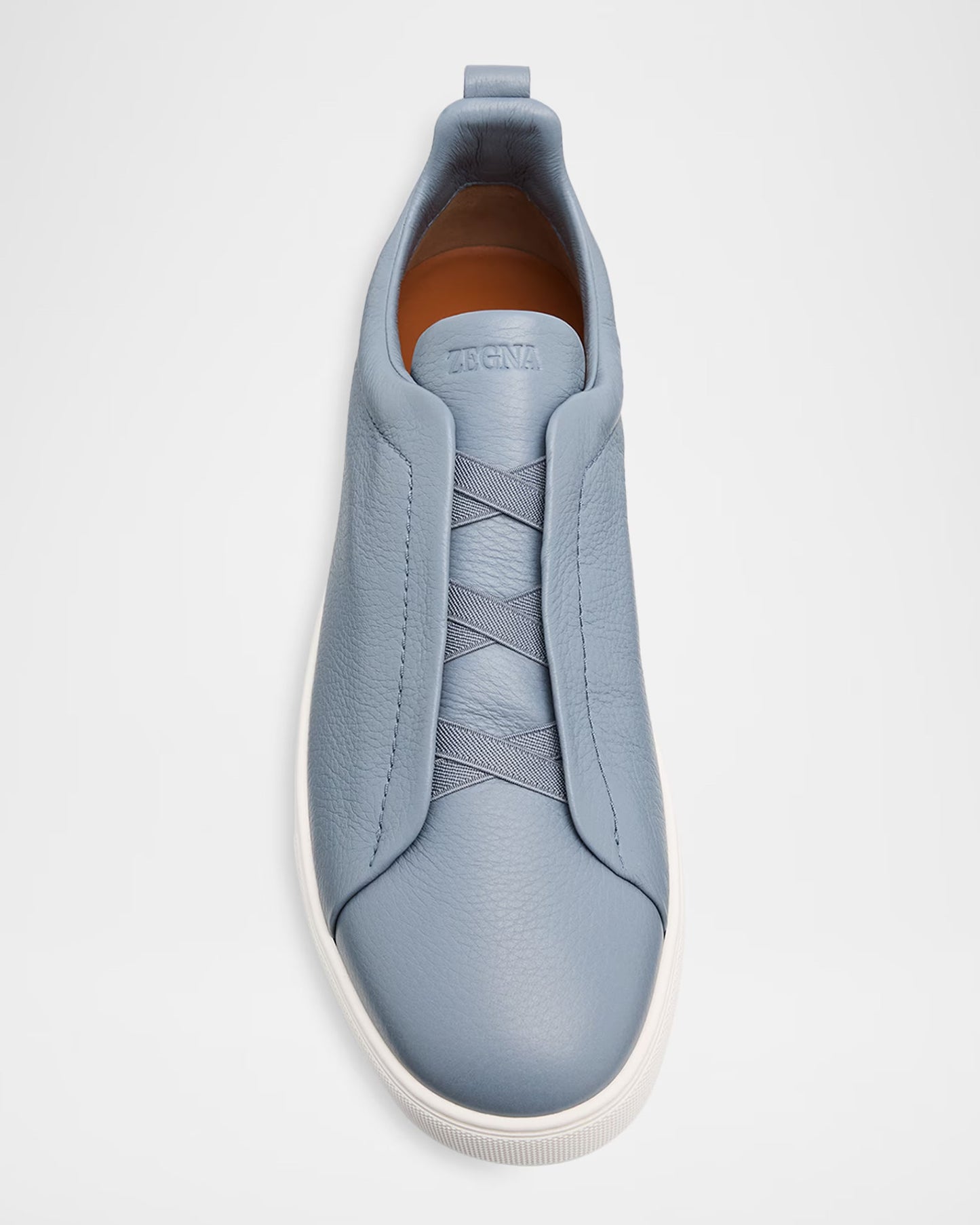 Triple Stitch Deerskin Leather Slip-On Sneakers